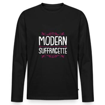 Feministin Frauenrechte Spruch - Männer Premium Bio Langarmshirt - Schwarz - Vorne - Nico (187cm)