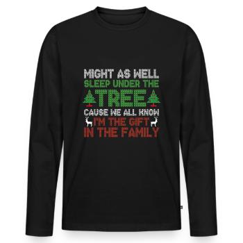 All know i'm the gift in the family - T-shirt manches longues Premium bio Homme - noir - Devant - Nico (187cm)