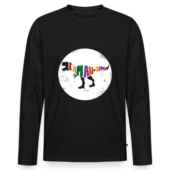 Dinosaure. Je suis un style génial. Animaux. Préhistoire - T-shirt manches longues Premium bio Homme - noir - Devant - Nico (187cm)