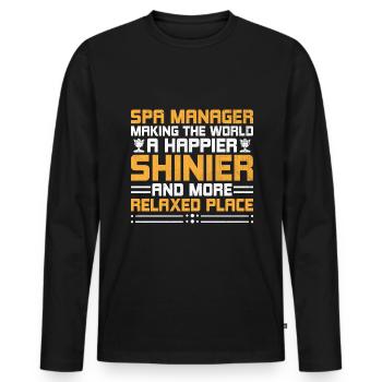 Gestionnaire de SPA Emploi Bien-être Drôle Gestion de SPA Sayi - T-shirt manches longues Premium bio Homme - noir - Devant - Nico (187cm)
