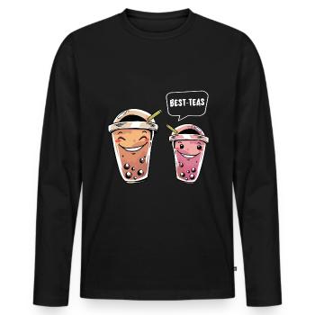 Besties Graphic Tea Lover Tea Drinker Tea Brewing - Männer Premium Bio Langarmshirt - Schwarz - Vorne - Nico (187cm)