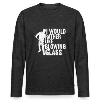 Glassblowing Glass Blowing Glassblower - Men's Premium Organic Long Sleeve Shirt - heather anthracite - Front - Nico (187cm)