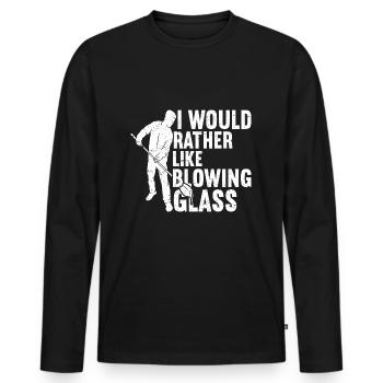 Souffleur de verre soufflant de verre - T-shirt manches longues Premium bio Homme - noir - Devant - Nico (187cm)