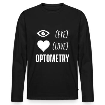 Optiker Optik Optometrie Optometrist Augenoptiker - Männer Premium Bio Langarmshirt - Schwarz - Vorne - Nico (187cm)