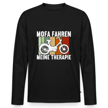 Mofa Moped Rollerfahrer Roller - Männer Premium Bio Langarmshirt - Schwarz - Vorne - Nico (187cm)