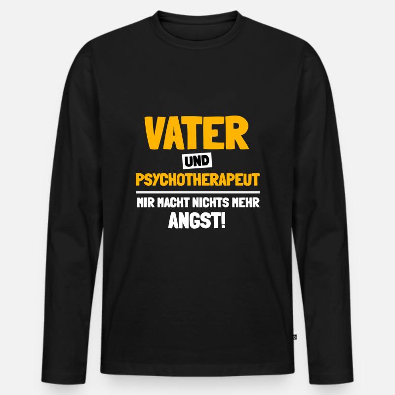 Ich helfe Menschen mit Depressionen - Männer Premium Bio Langarmshirt - Schwarz