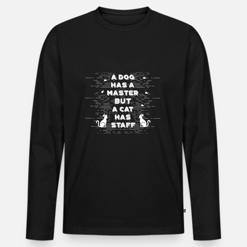Katze - Männer Premium Bio Langarmshirt - Schwarz