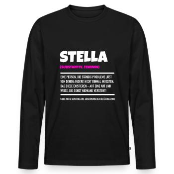 Stella ist mein Name - Männer Premium Bio Langarmshirt - Schwarz - Vorne - Nico (187cm)