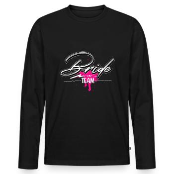 Team Braut - Männer Premium Bio Langarmshirt - Schwarz - Vorne - Nico (187cm)