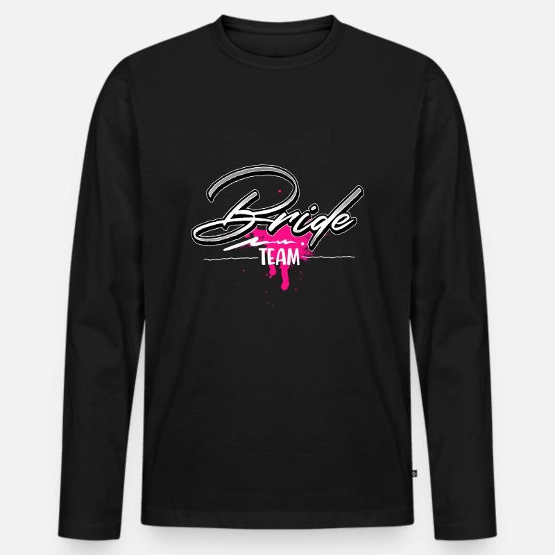 Team Braut - Männer Premium Bio Langarmshirt - Schwarz