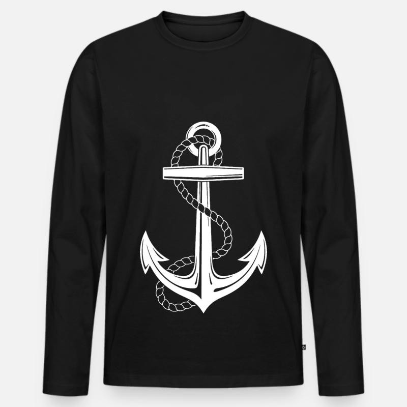 ANKER - Männer Premium Bio Langarmshirt - Schwarz