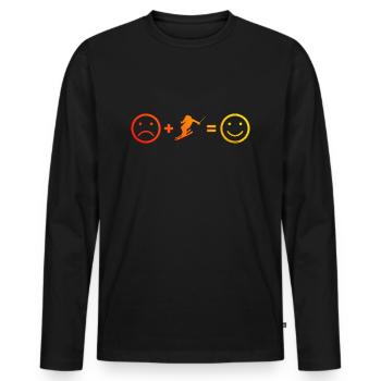 Ski Freestyle Skifahrer Skifahrer Skifahren - Männer Premium Bio Langarmshirt - Schwarz - Vorne - Nico (187cm)