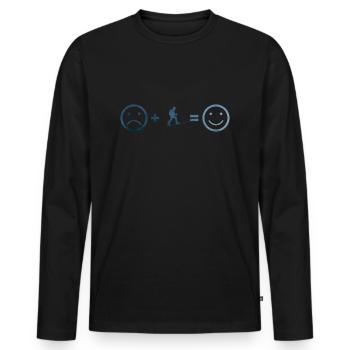 Ski Tour Women Ski Touring Ski Mountaineering - Men's Premium Organic Long Sleeve Shirt - black - Front - Nico (187cm)