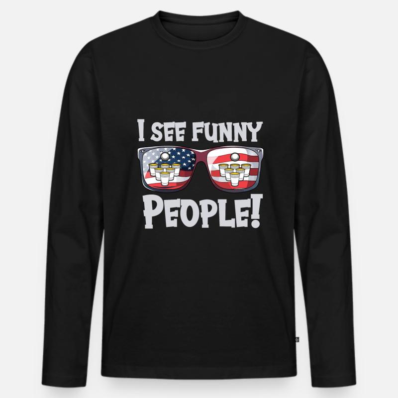 Trinkspiel - Männer Premium Bio Langarmshirt - Schwarz