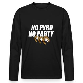 Feuerwerk No Pyro No Party Shell - Männer Premium Bio Langarmshirt - Schwarz - Vorne - Nico (187cm)