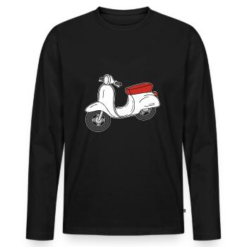 Scooter Nostalgia Rerto cult - Men's Premium Organic Long Sleeve Shirt - black - Front - Nico (187cm)
