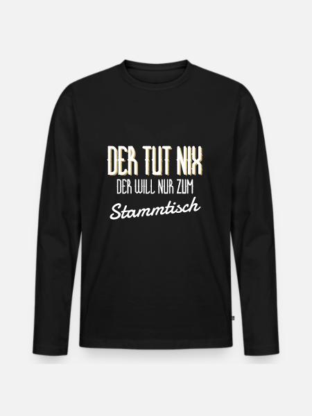 Stammtisch - lustiges Geschenk - Männer Premium Bio Langarmshirt - Schwarz