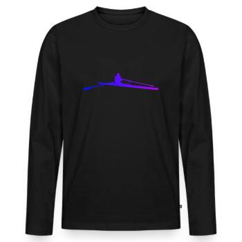 Rameurs rameurs femmes rameurs hommes - T-shirt manches longues Premium bio Homme - noir - Devant - Nico (187cm)