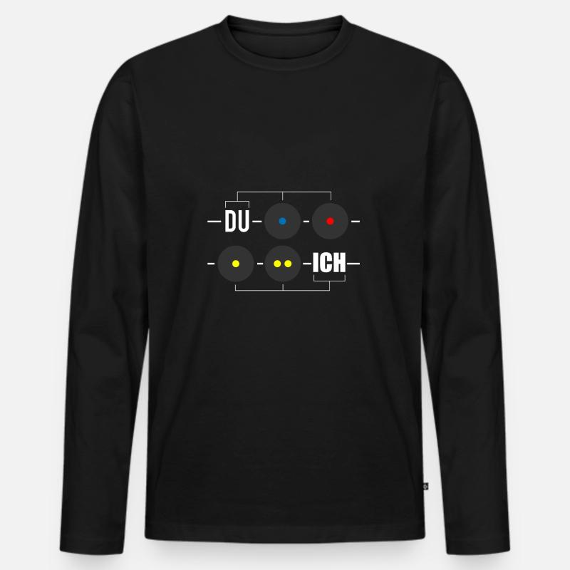 Squash Ball - Männer Premium Bio Langarmshirt - Schwarz