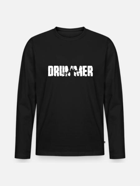 DRUMMER - Drums - Band - Men's Premium Organic Long Sleeve Shirt - black