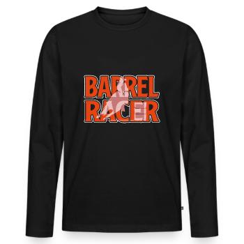 Barrel Racing Barrel Racer - Men's Premium Organic Long Sleeve Shirt - black - Front - Nico (187cm)