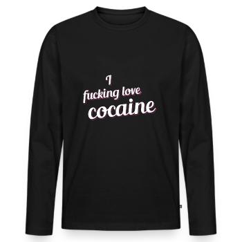 putain amour cocaïne cadeau fête des drogues cocaïne - T-shirt manches longues Premium bio Homme - noir - Devant - Nico (187cm)