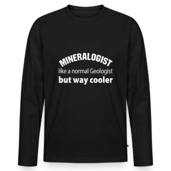 Mineralogist Geologist funny geologist saying - Men's Premium Organic Long Sleeve Shirt - black - Front - Nico (187cm)