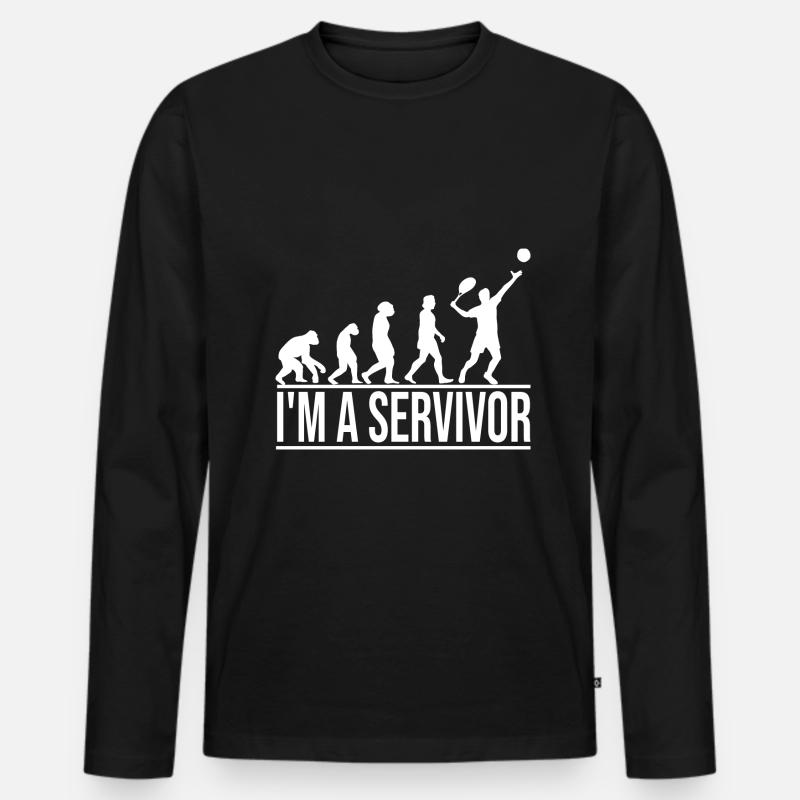 Tennis - Männer Premium Bio Langarmshirt - Schwarz