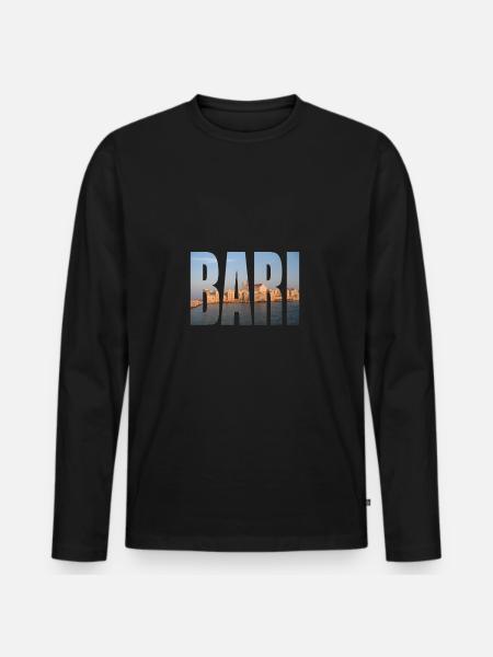 Bari Italy - Men's Premium Organic Long Sleeve Shirt - black