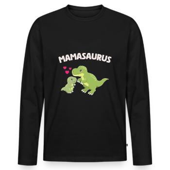 Mamasaurus - Conception de dinosaure mignon - T-shirt manches longues Premium bio Homme - noir - Devant - Nico (187cm)