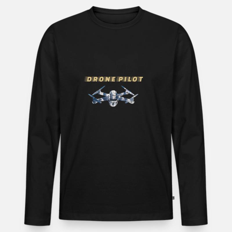 Drohnen Pilot Drone Pilot - Männer Premium Bio Langarmshirt - Schwarz