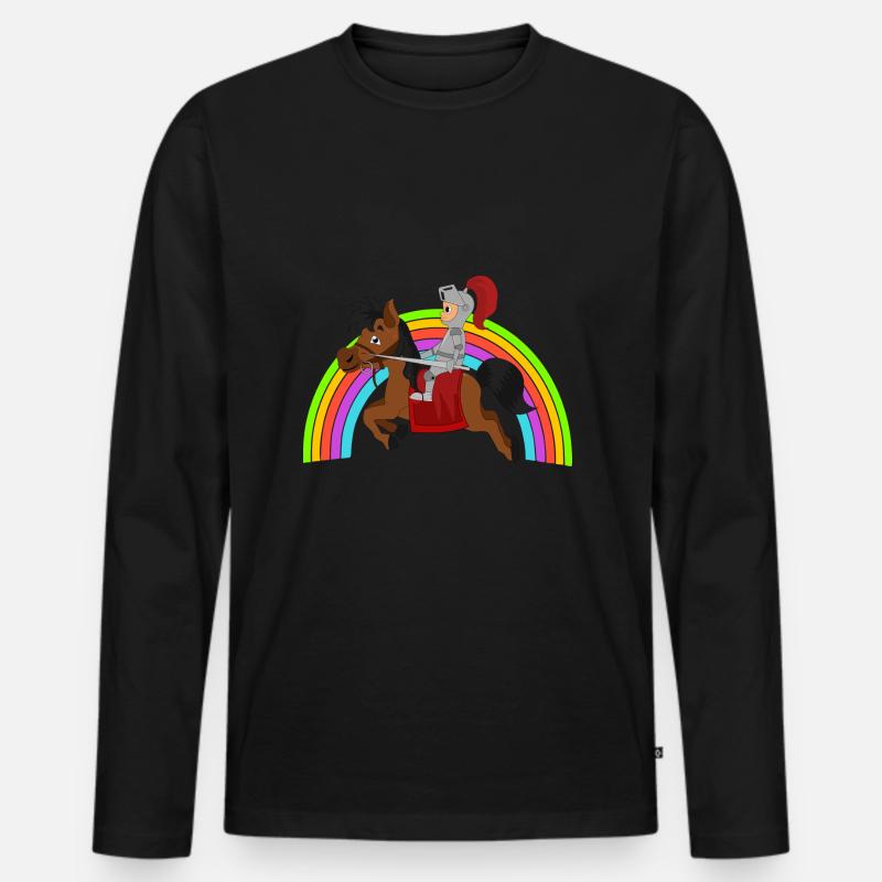 Ritter Knight - Männer Premium Bio Langarmshirt - Schwarz