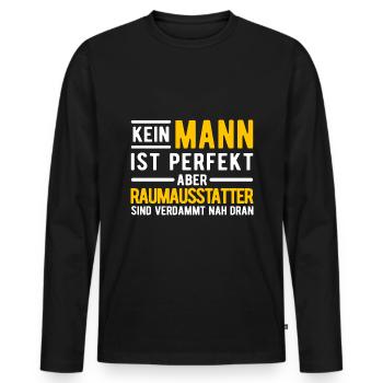 Raumausstatter Geschenk - Männer Premium Bio Langarmshirt - Schwarz - Vorne - Nico (187cm)