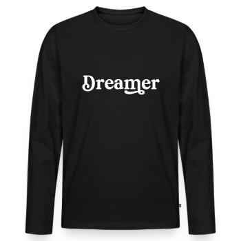 Rêveur - T-shirt manches longues Premium bio Homme - noir - Devant - Nico (187cm)