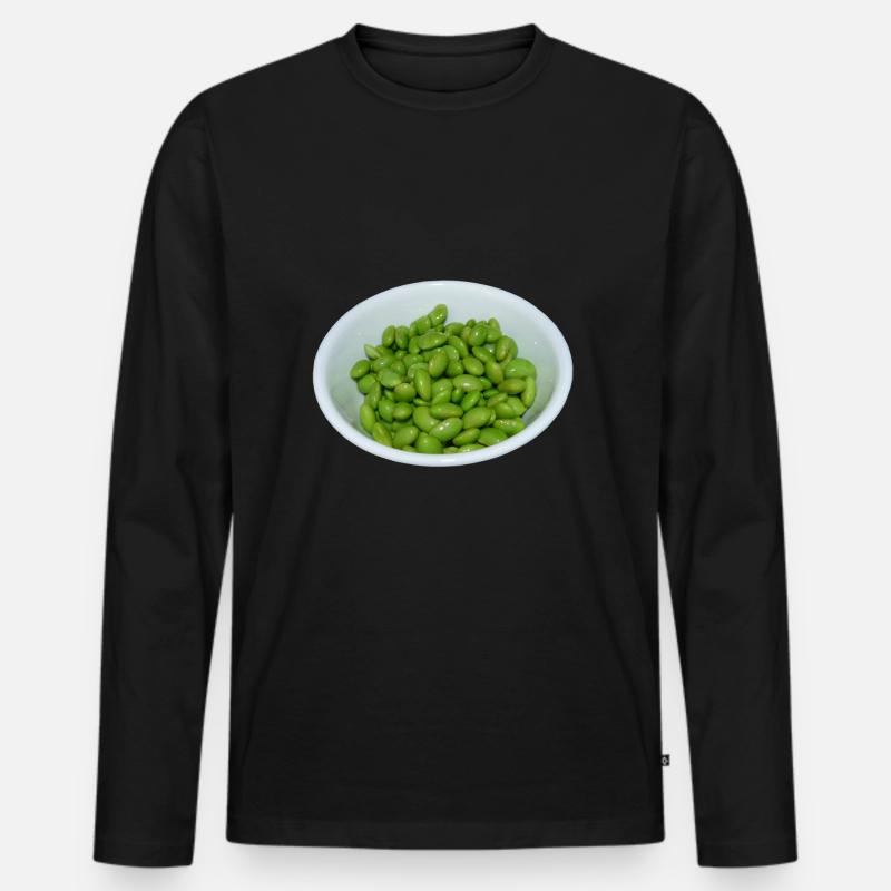 soybeans soja bohnen veggie - Männer Premium Bio Langarmshirt - Schwarz