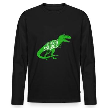 Tonton Est Un Vieux Dinosaure Cool Humour Oncle - T-shirt manches longues Premium bio Homme - noir - Devant - Nico (187cm)
