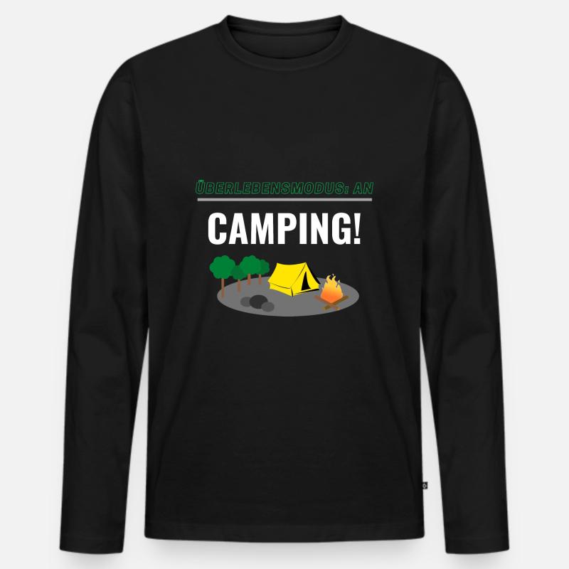 Überleben: AN - Camping! - Männer Premium Bio Langarmshirt - Schwarz