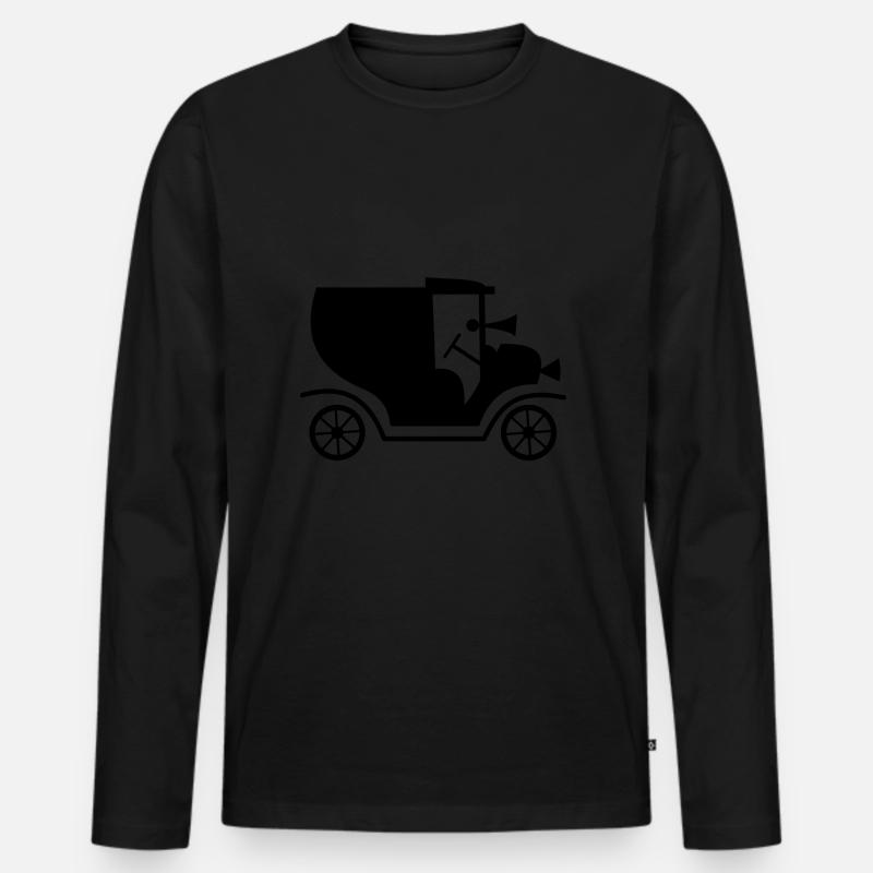 Auto Retro Automobil Oldtimer - Männer Premium Bio Langarmshirt - Schwarz