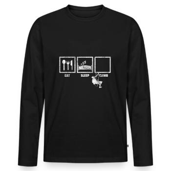 Geschenk Kletterer Boulderer klettern bouldern - Männer Premium Bio Langarmshirt - Schwarz - Vorne - Nico (187cm)