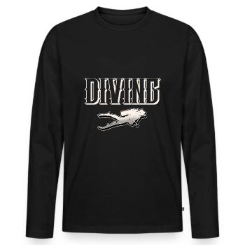 Taucher Tauchen - Männer Premium Bio Langarmshirt - Schwarz - Vorne - Nico (187cm)