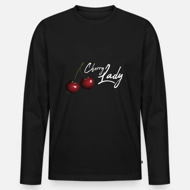 Cherry Lady / Geschenk Idee - Männer Premium Bio Langarmshirt - Schwarz