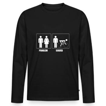 Rennrad T-Shirt Geschenk für Männer lustig Fahrrad - Männer Premium Bio Langarmshirt - Schwarz - Vorne - Nico (187cm)