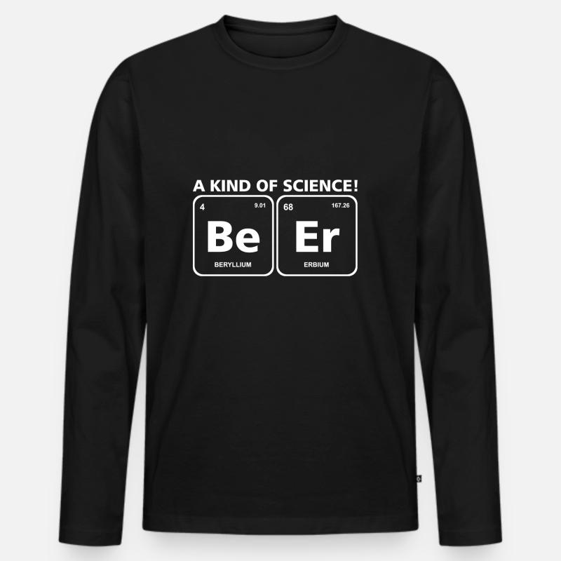 Beer/Bier Periodensystem Element Wissenschaft - Männer Premium Bio Langarmshirt - Schwarz