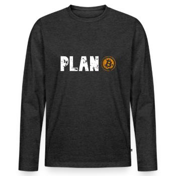 vintage bitcoin plan B BITCOIN LOGO DESIGN - Men's Premium Organic Long Sleeve Shirt - heather anthracite - Front - Nico (187cm)