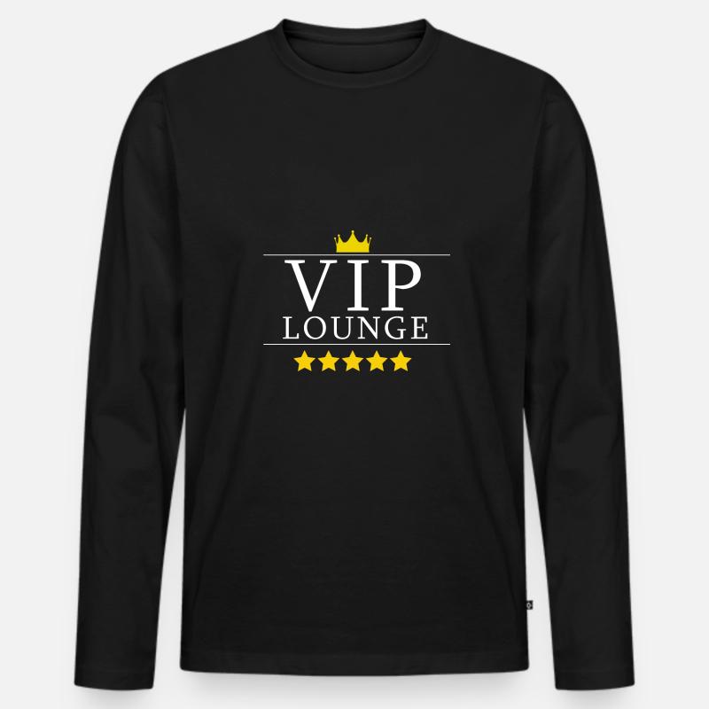 VIP Lounge Design Geschenk - Männer Premium Bio Langarmshirt - Schwarz