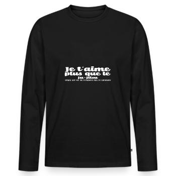Je t'aime Ju-Jitsu noel - T-shirt manches longues Premium bio Homme - noir - Devant - Nico (187cm)