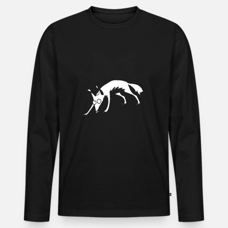 White fox no 2 - Männer Premium Bio Langarmshirt - Schwarz