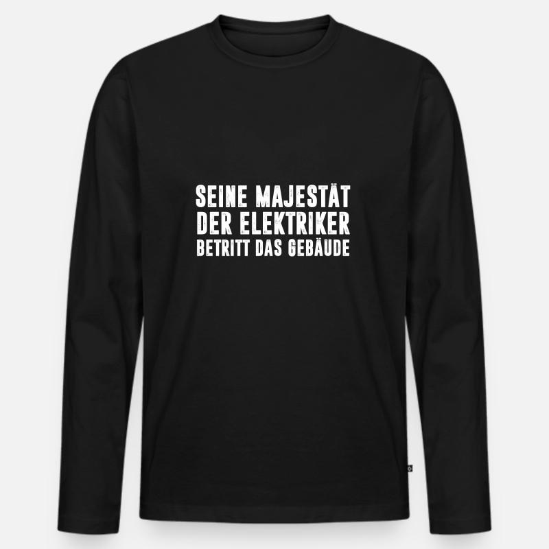 Elektriker Majestät - Männer Premium Bio Langarmshirt - Schwarz