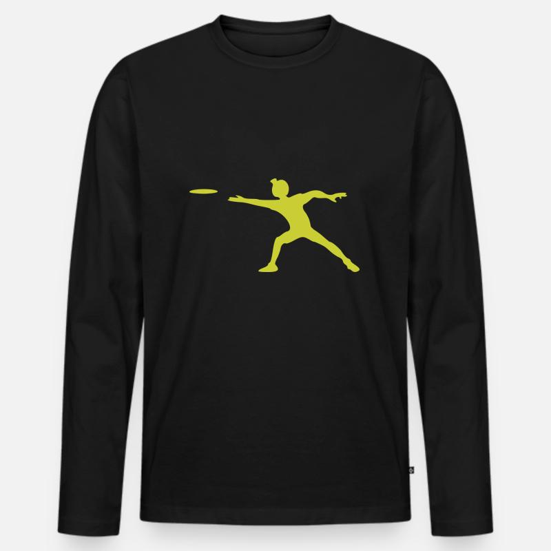 discus diskus diskuswerfer - Männer Premium Bio Langarmshirt - Schwarz