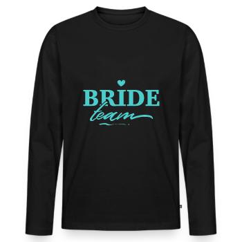 Team Braut - Männer Premium Bio Langarmshirt - Schwarz - Vorne - Nico (187cm)
